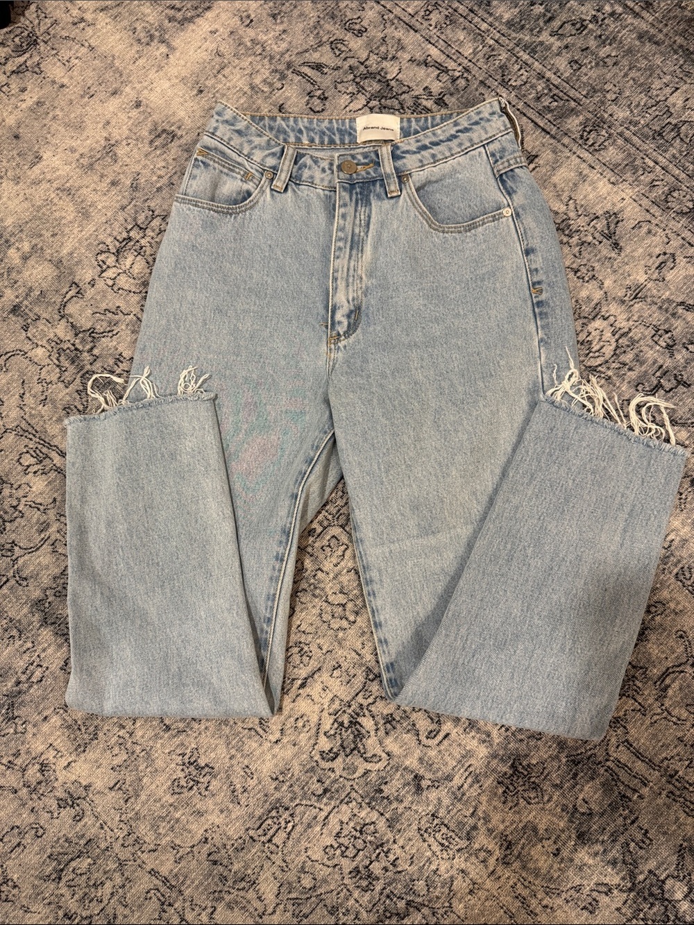 ABRAND JEANS Light Blue 94’ High-Slim Distressed Hem Women’s Jeans- 26